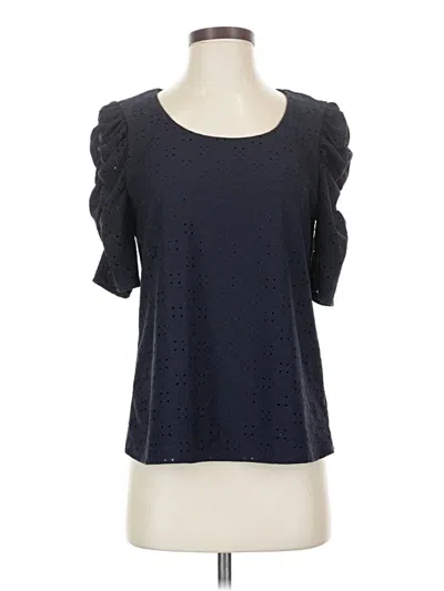 Pre-owned Cece Short Sleeve Top Black Square Neckline Tops