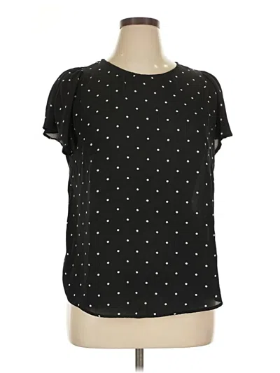 Pre-owned Cece Short Sleeve Top Black Stars Pattern Crew Neck Tops