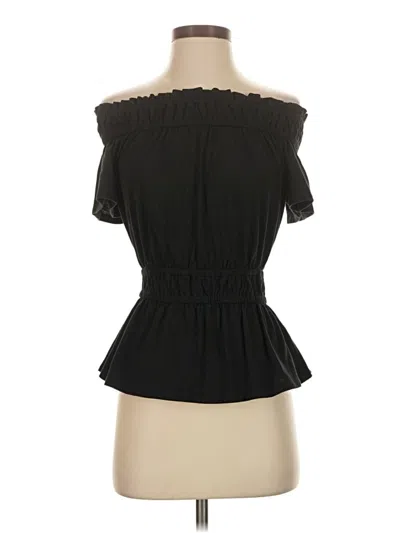 Pre-owned Cece Short Sleeve Top Black Strapless Neckline Tops