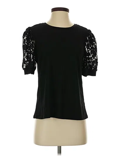 Pre-owned Cece Short Sleeve Top Black Sweetheart Neckline Tops