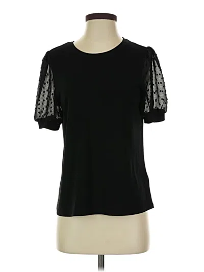 Pre-owned Cece Short Sleeve Top Black Sweetheart Neckline Tops