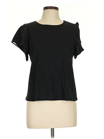 Pre-owned Cece Short Sleeve Top Black Sweetheart Neckline Tops