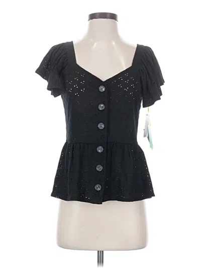 Cece Short Sleeve Top Black Sweetheart Neckline Tops