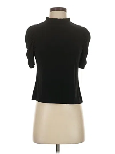 Pre-owned Cece Short Sleeve Top Black Turtleneck Tops