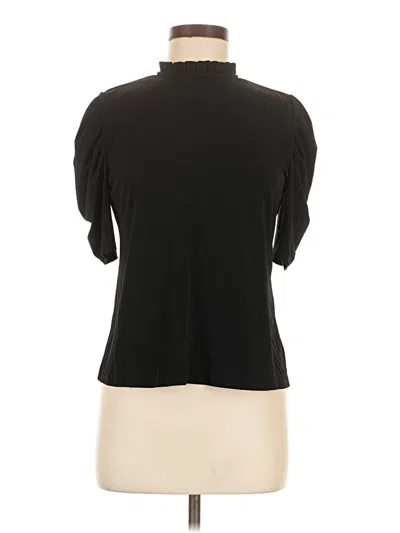 Pre-owned Cece Short Sleeve Top Black Turtleneck Tops