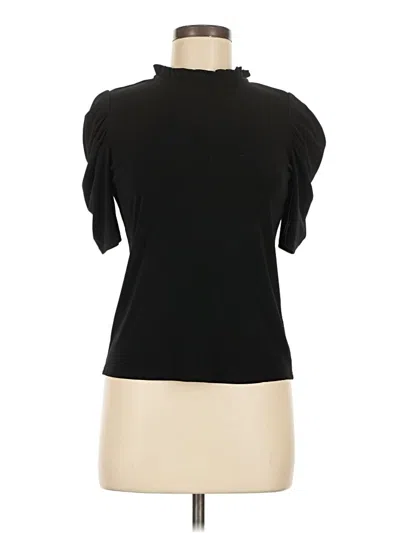 Pre-owned Cece Short Sleeve Top Black Turtleneck Tops