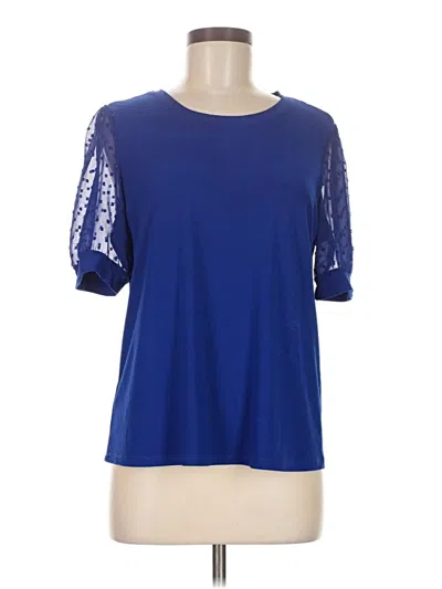 Pre-owned Cece Short Sleeve Top Blue Boatneck Tops