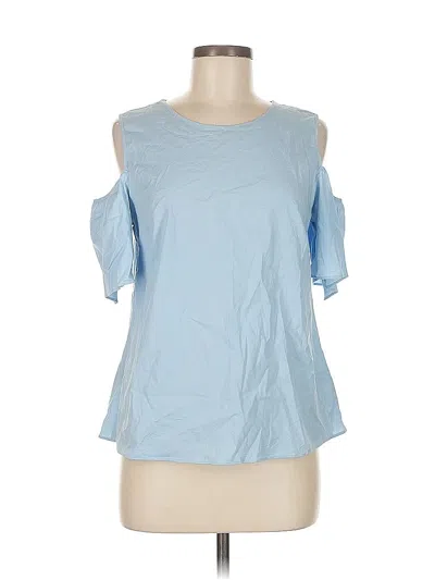 Pre-owned Cece Short Sleeve Top Blue Cold Shoulder Neckline Tops
