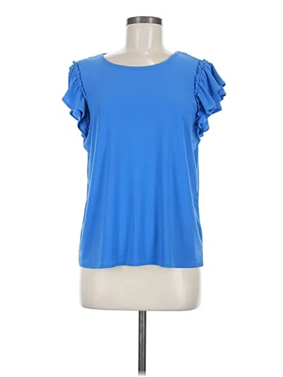 Pre-owned Cece Short Sleeve Top Blue Cold Shoulder Neckline Tops