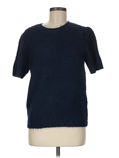 Pre-owned Cece Short Sleeve Top Blue Crew Neck Tops