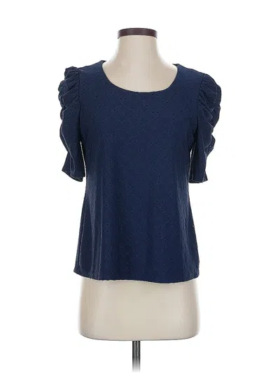 Pre-owned Cece Short Sleeve Top Blue Sweetheart Neckline Tops
