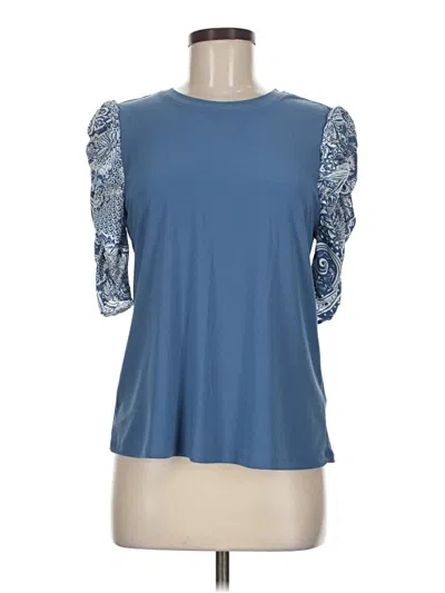 Pre-owned Cece Short Sleeve Top Blue Sweetheart Neckline Tops