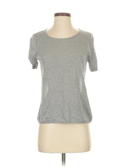 Pre-owned Cece Short Sleeve Top Gray Crew Neck Tops