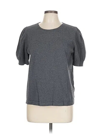 Pre-owned Cece Short Sleeve Top Gray Crew Neck Tops
