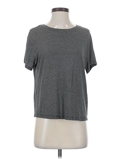 Pre-owned Cece Short Sleeve Top Gray Crew Neck Tops