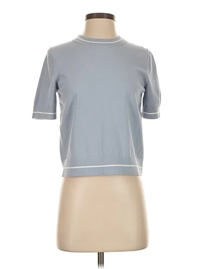 Pre-owned Cece Short Sleeve Top Gray Mock Neckline Tops