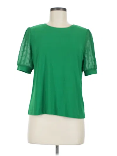 Pre-owned Cece Short Sleeve Top Green Crew Neck Tops