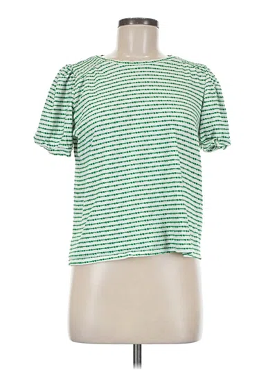 Pre-owned Cece Short Sleeve Top Green Square Neckline Tops