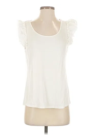 Pre-owned Cece Short Sleeve Top Ivory Sweetheart Neckline Tops In White