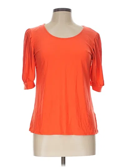 Pre-owned Cece Short Sleeve Top Orange Scoop Neck Tops