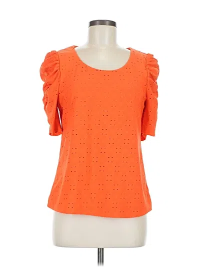 Pre-owned Cece Short Sleeve Top Orange Square Neckline Tops