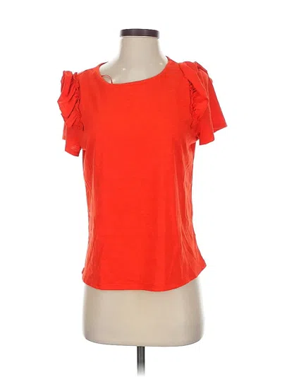 Pre-owned Cece Short Sleeve Top Orange Sweetheart Neckline Tops