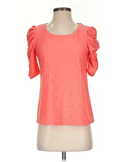 Pre-owned Cece Short Sleeve Top Orange Sweetheart Neckline Tops