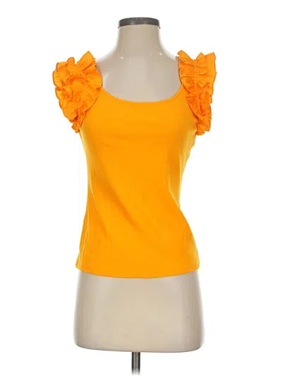 Pre-owned Cece Short Sleeve Top Orange Sweetheart Neckline Tops