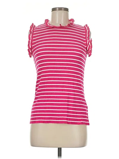 Pre-owned Cece Short Sleeve Top Pink Cold Shoulder Neckline Tops