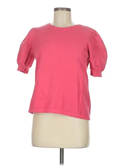 Pre-owned Cece Short Sleeve Top Pink Crew Neck Tops