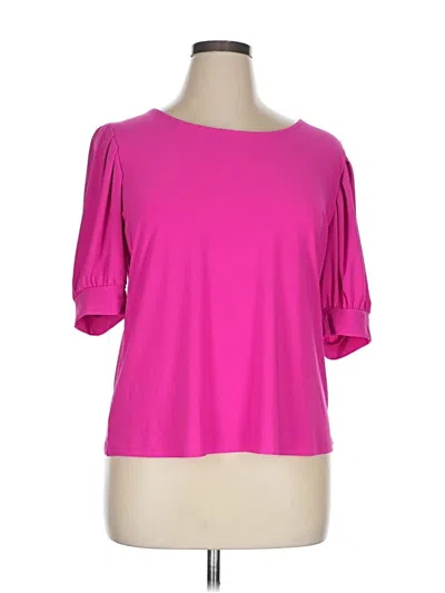 Pre-owned Cece Short Sleeve Top Pink Scoop Neck Tops