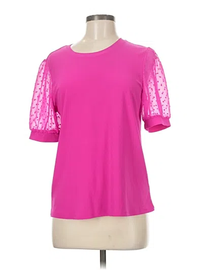 Pre-owned Cece Short Sleeve Top Pink Sweetheart Neckline Tops