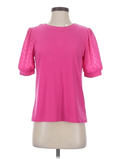 Pre-owned Cece Short Sleeve Top Pink Sweetheart Neckline Tops
