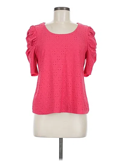 Pre-owned Cece Short Sleeve Top Pink Sweetheart Neckline Tops