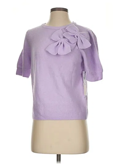 Pre-owned Cece Short Sleeve Top Purple Crew Neck Tops