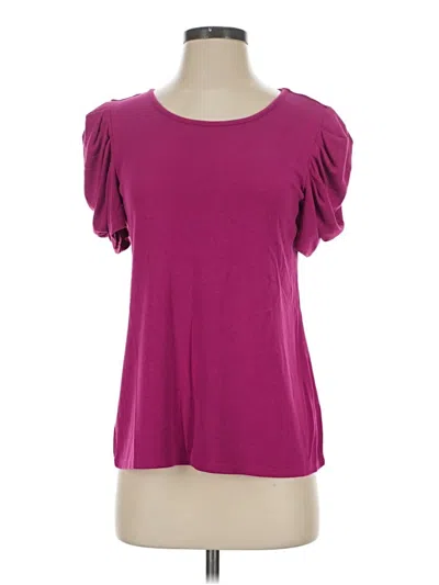 Pre-owned Cece Short Sleeve Top Purple Sweetheart Neckline Tops