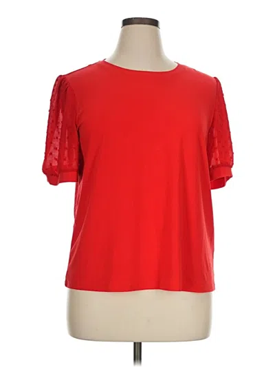 Pre-owned Cece Short Sleeve Top Red Cold Shoulder Neckline Tops
