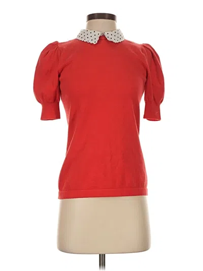 Pre-owned Cece Short Sleeve Top Red Keyhole Neckline Tops