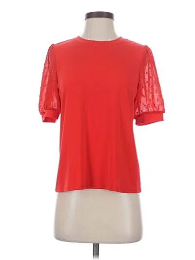 Pre-owned Cece Short Sleeve Top Red Mock Neckline Tops