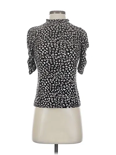 Pre-owned Cece Short Sleeve Top Silver Turtleneck Tops
