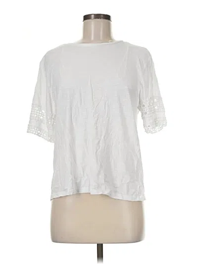 Pre-owned Cece Short Sleeve Top White Crew Neck Tops