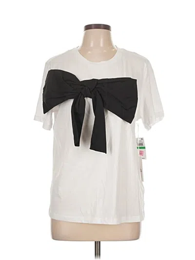 Cece Short Sleeve Top White Tie Neck Tops