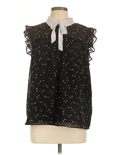 Pre-owned Cece Sleeveless Blouse In Black