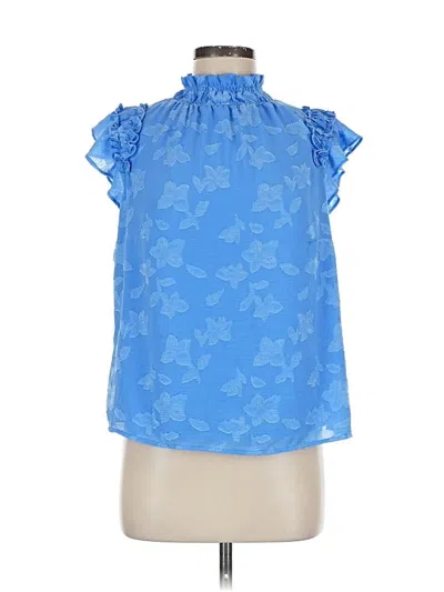 Pre-owned Cece Sleeveless Blouse In Blue