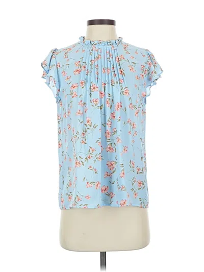 Cece Sleeveless Blouse In Blue