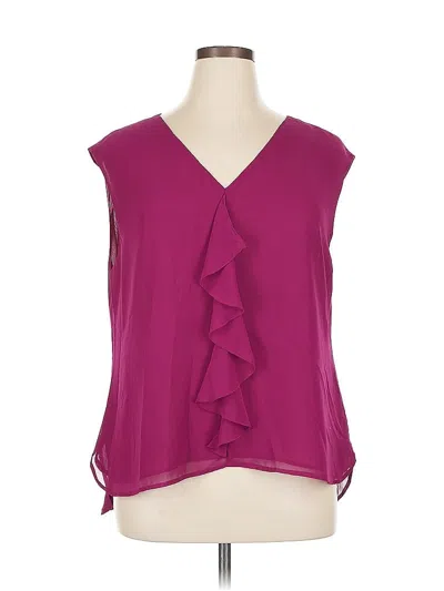 Pre-owned Cece Sleeveless Blouse In Burgundy