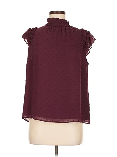 Pre-owned Cece Sleeveless Blouse In Burgundy