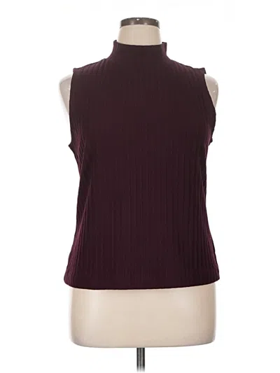 Pre-owned Cece Sleeveless Blouse In Burgundy