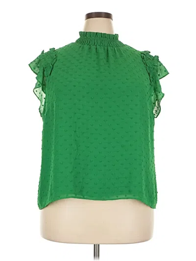 Pre-owned Cece Sleeveless Blouse In Green