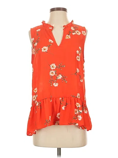 Pre-owned Cece Sleeveless Blouse In Orange
